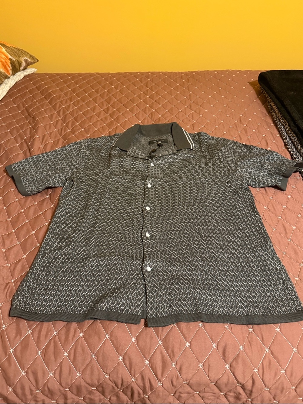 rag & bone Charcoal Gray Short-Sleeve Button-Up Shirt